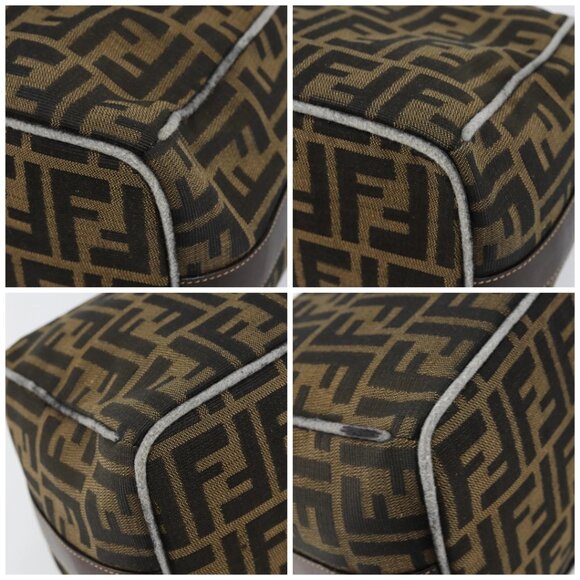 FENDI Zucca Canvas Vanity Hand Bag Black Brown Auth 146506 - Picture 14 of 16
